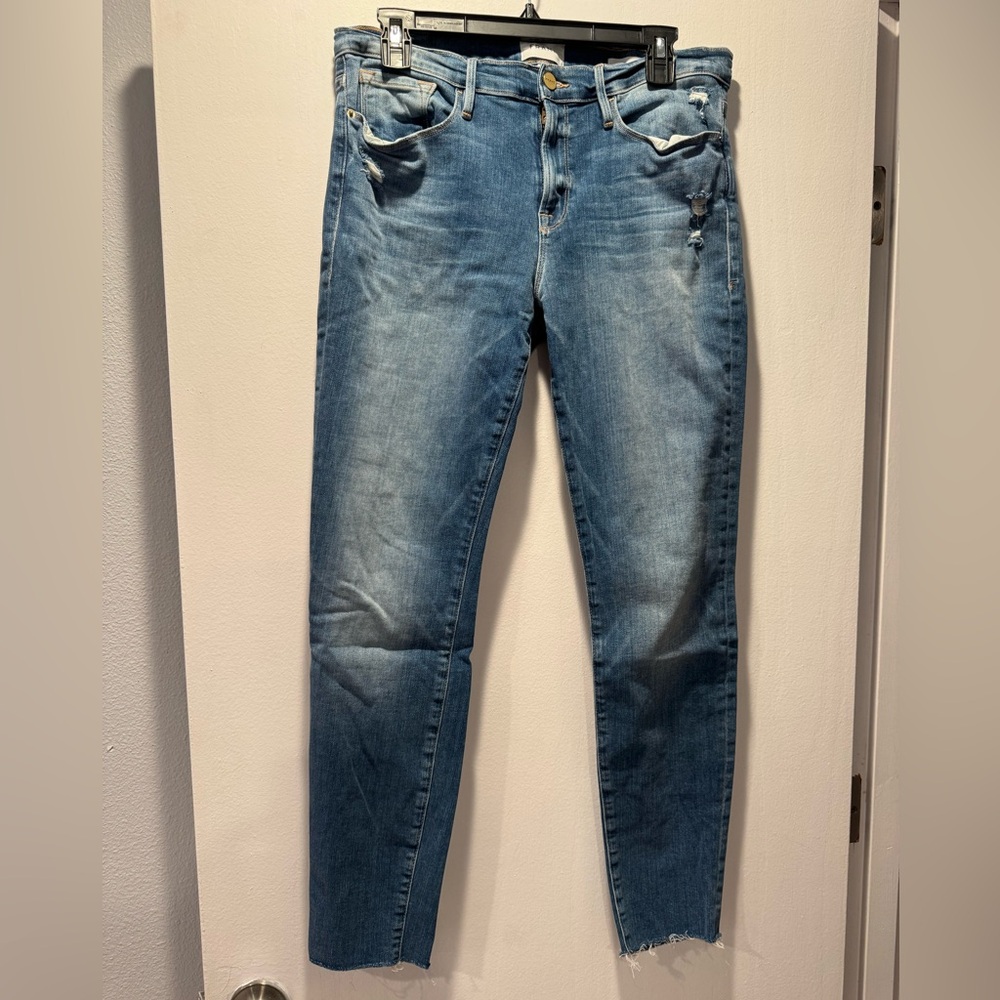 Frame Denim Women's Faded Blue Skinny Jeans